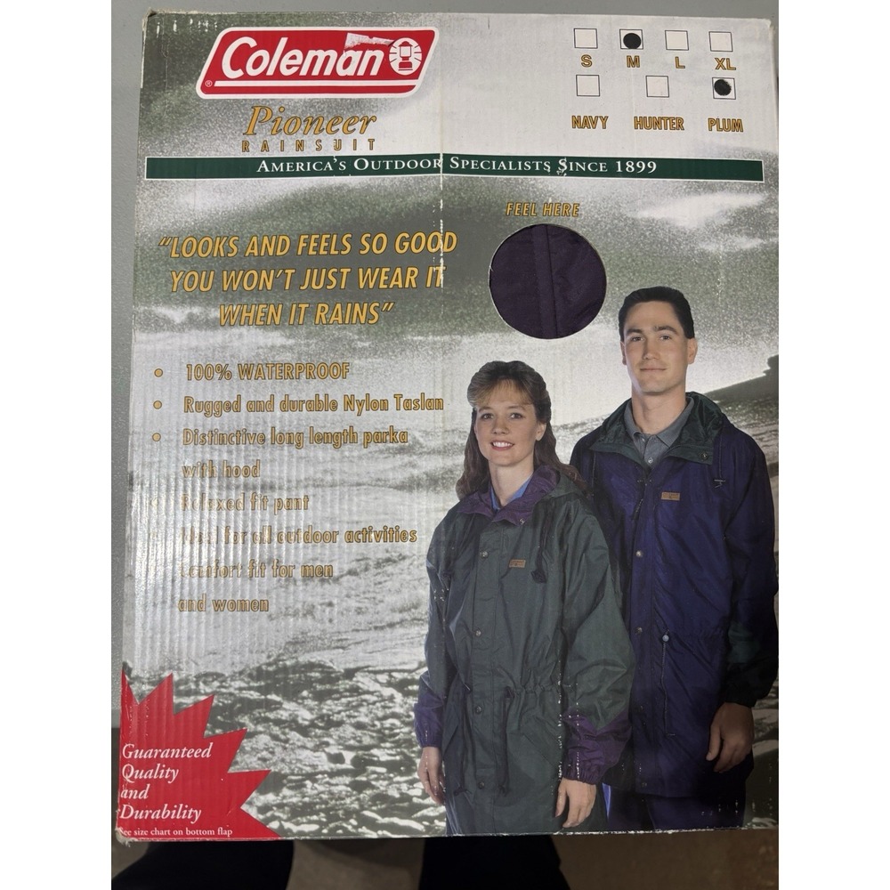 Coleman PVC/Polyester Rain Suit 2 Pieces‎ New Size Medium Plum